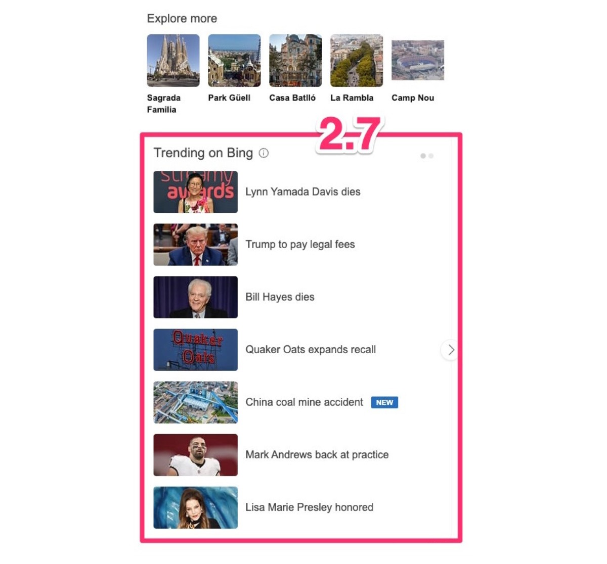 Trending on Bing 
