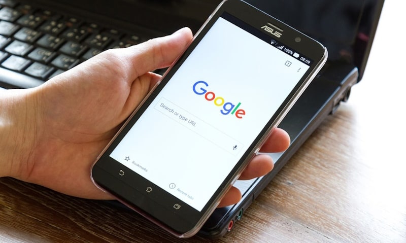 Google on a mobile phone