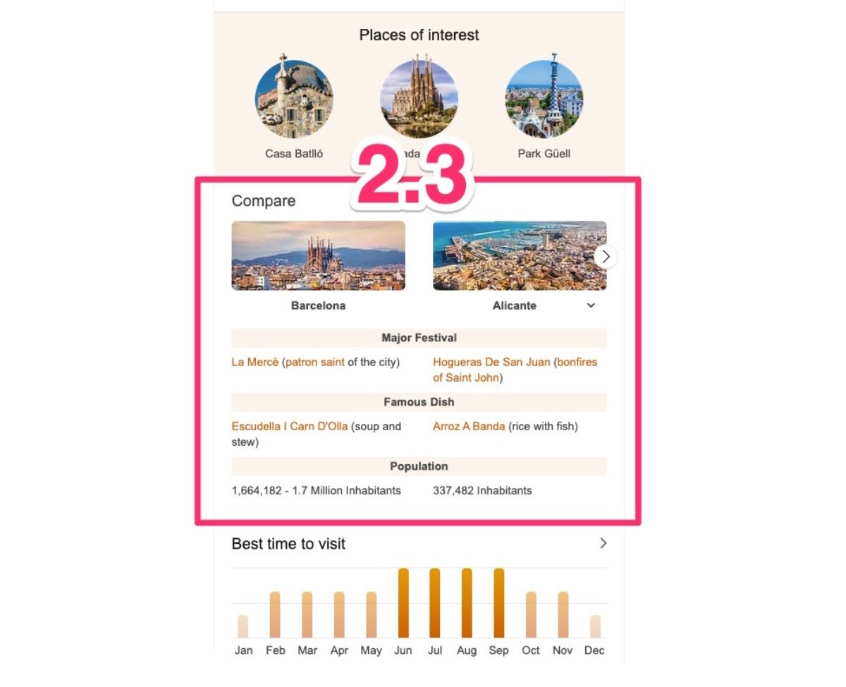 Bing Compare tool