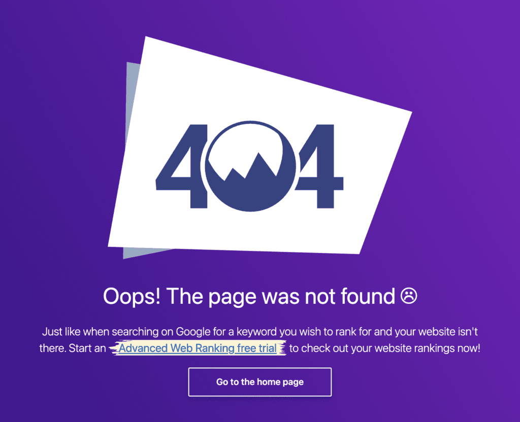404 page not found