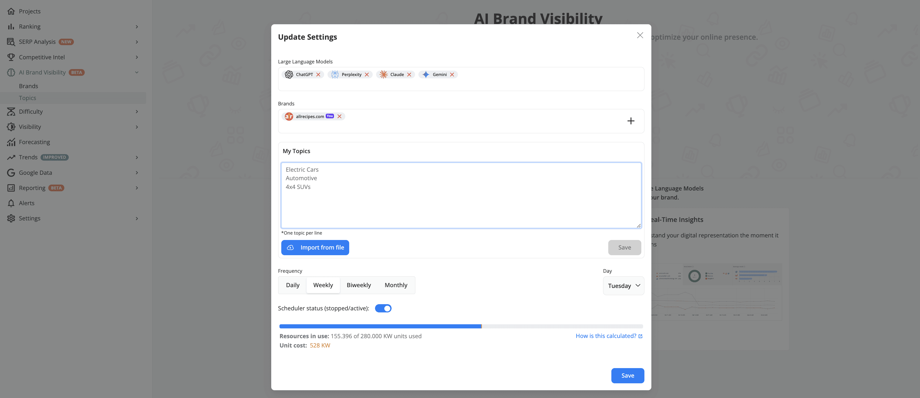 advanced-web-ranking-ai-brand-visibility-custom-update-options