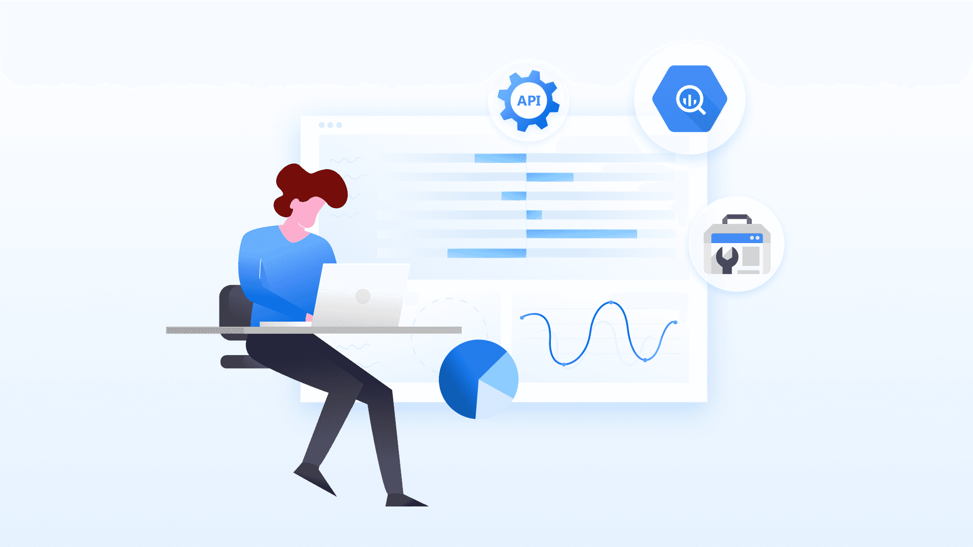 Visual with woman working on a computer