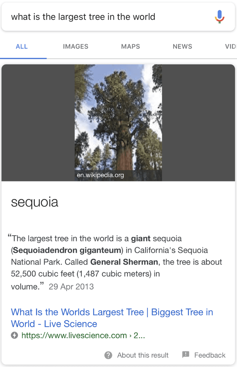 google, google search result, largest free in the world. 