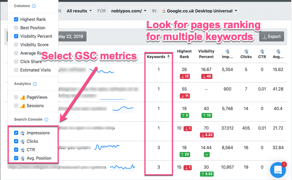 Landing pages report in AWR
