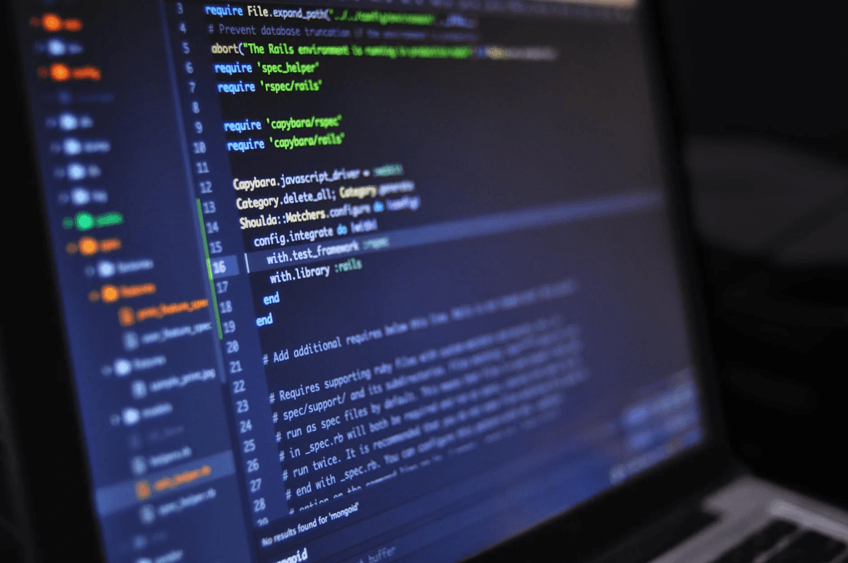 Code on a monitor