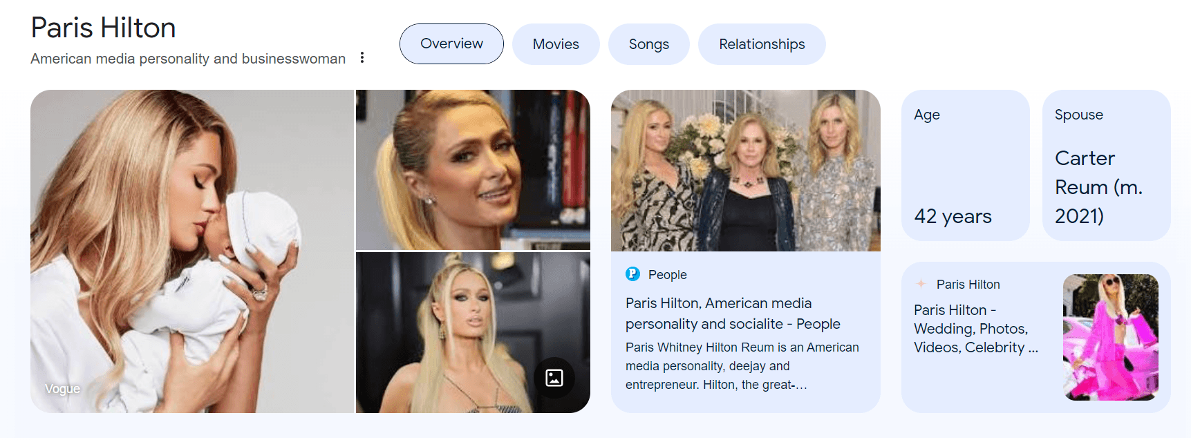 Who is Paris Hilton Google Results