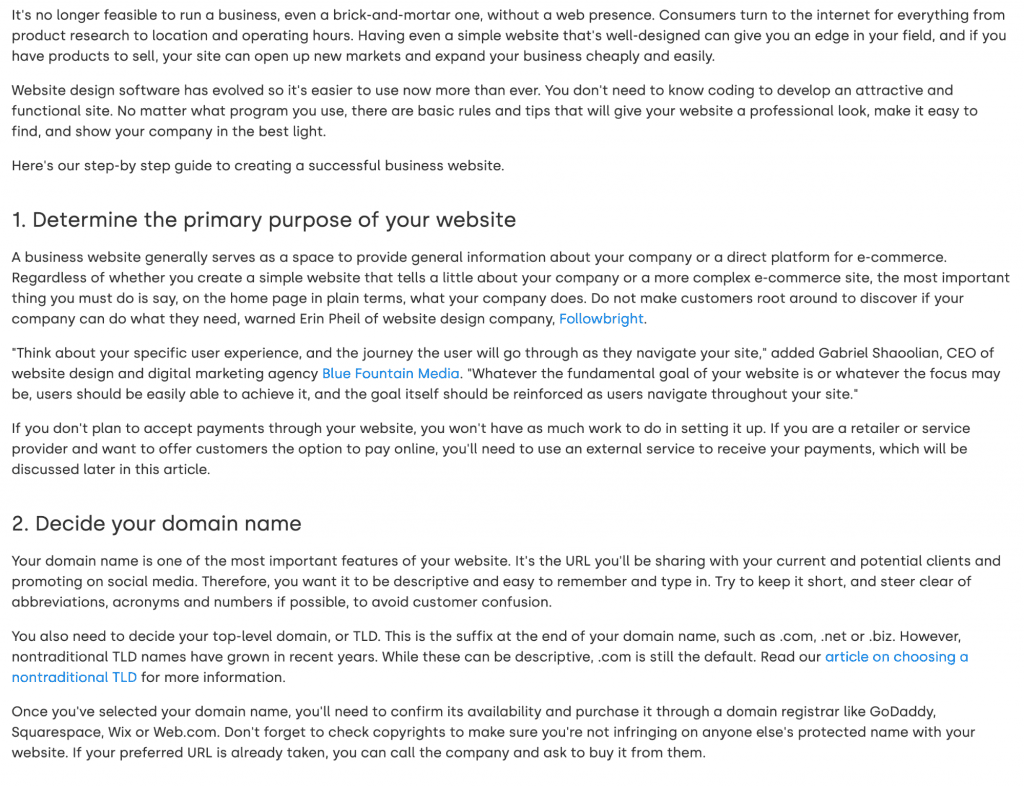 how to create a website. 